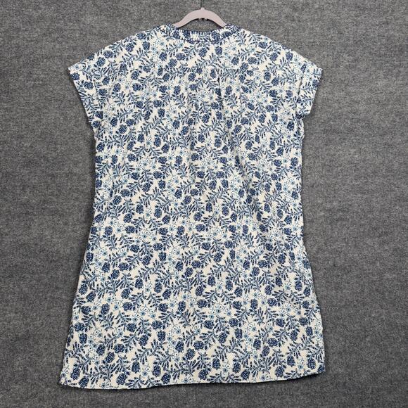 Saloni Size 10 Ashley Babydoll Mini Dress White Cotton Floral Print Cap Sleeves - Picture 4 of 13